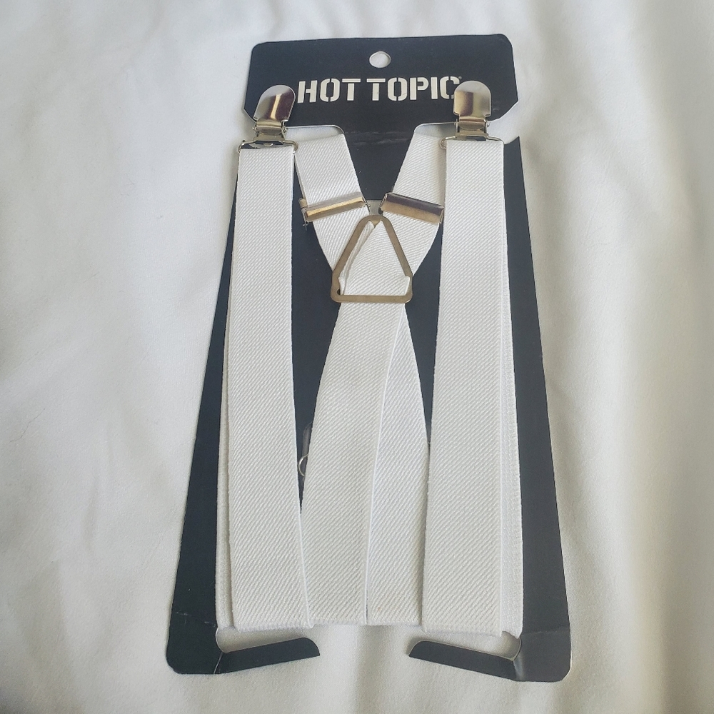 Hot Topic white suspenders